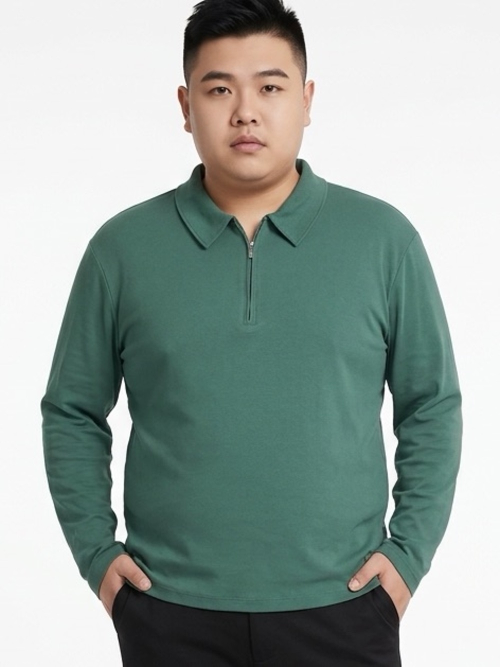 Cezani Men's 2XL Moss Green‎ 1/4 Zip Supima Cotton long sleeve henley 1/4 zip